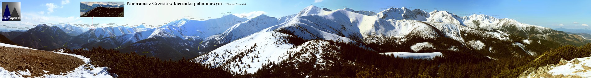 panorama z Grzesia na południe